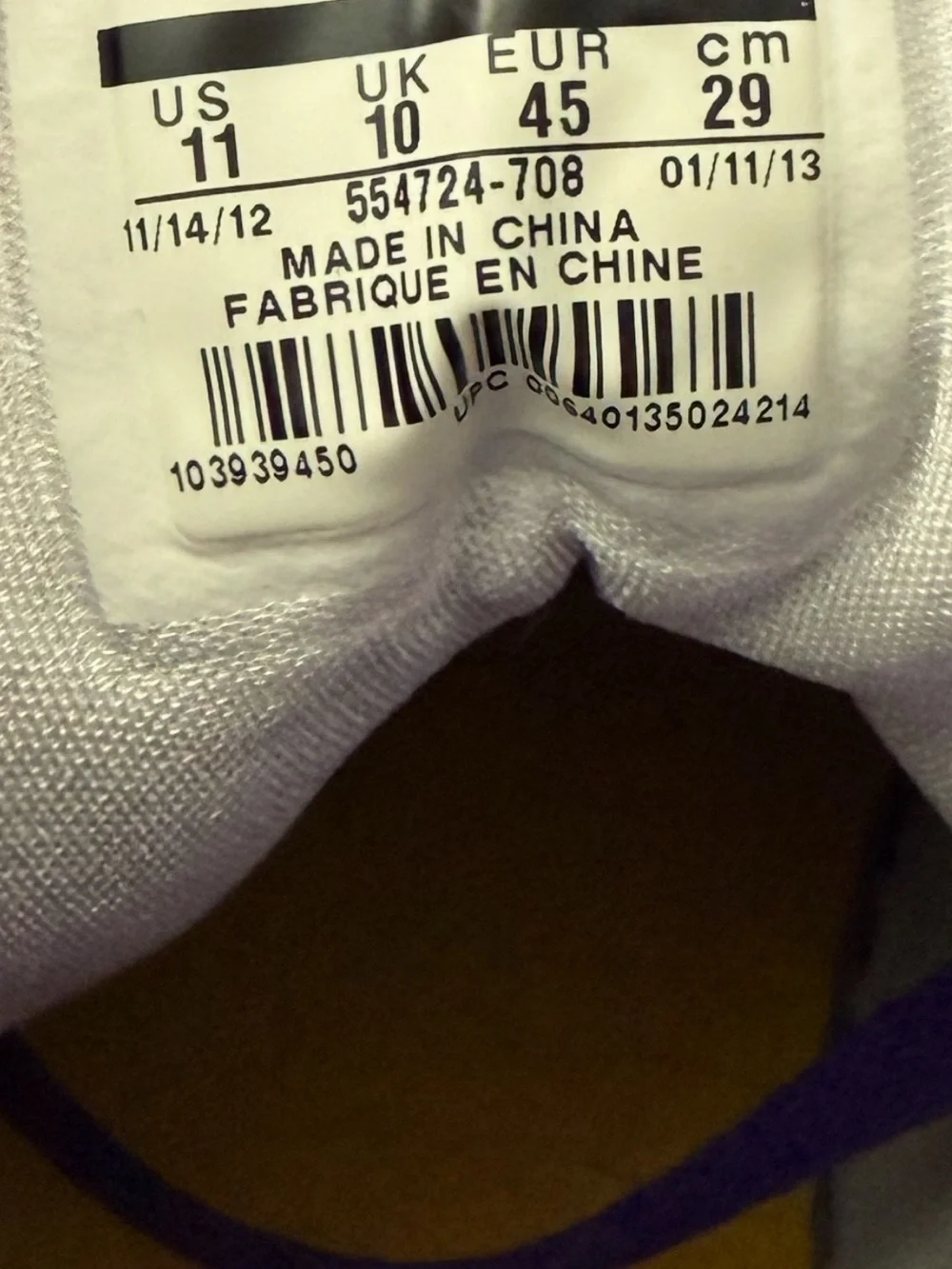 Air Jordan 1 Mid “Lakers” (University Gold/Court Purple/White), Men’s US Size 11